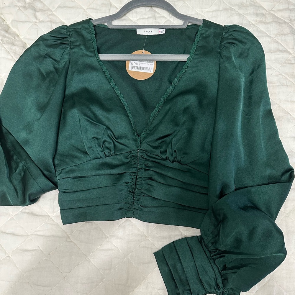 Emerald Green silky top